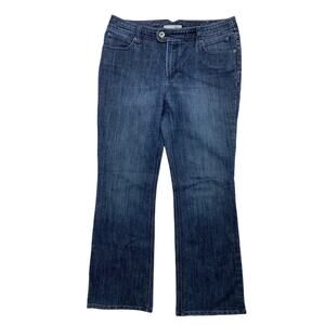 CHICOS PLATINUM Val MR Bootcut Embroidered Back Pocket Jeans Size 12/14 (2)